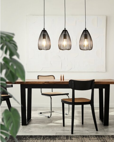 Eglo 49142 - Lampadario a sospensione con filo CLEVEDON 3xE27/60W/230V