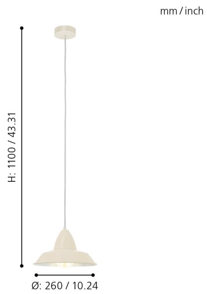 Eglo 49245 - Lampadario AUCKLAND 1xE27/60W/230V