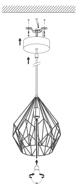 Eglo 49258 - Lampadario CARLTON 1xE27/60W/230V