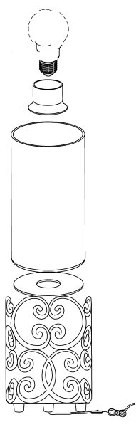 Eglo 49274 - Lampada da tavolo CARDIGAN 1xE27/60W/230V
