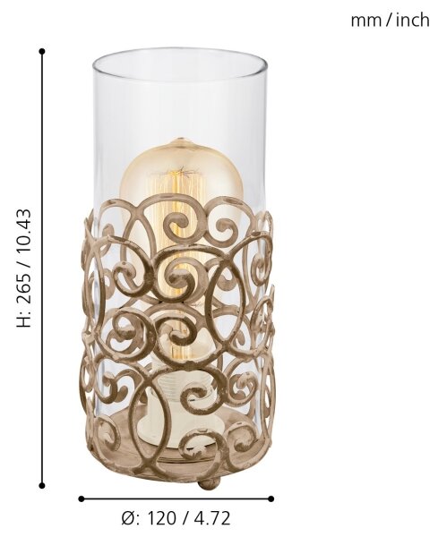 Eglo 49274 - Lampada da tavolo CARDIGAN 1xE27/60W/230V