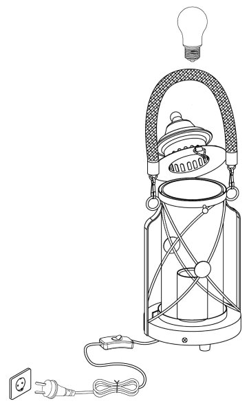 Eglo 49284 - Lampada da tavolo BRADFORD 1xE27/60W/230V