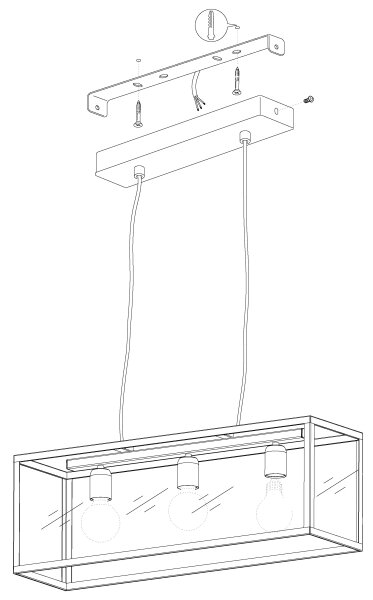 Eglo 49393 - Lampadario CHARTERHOUSE 3xE27/60W/230V