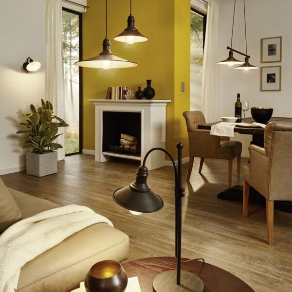 Eglo 49457 - Lampadario a sospensione con cavo STOCKBURY 2xE27/60W/230V
