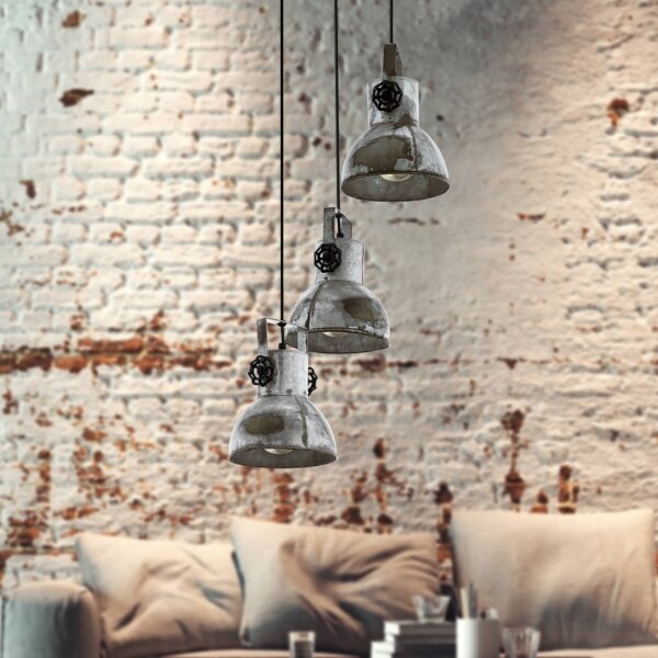 Eglo 79371 - Lampadario a sospensione con cavo BARNSTAPLE 3xE27/40W/230V marrone/patina