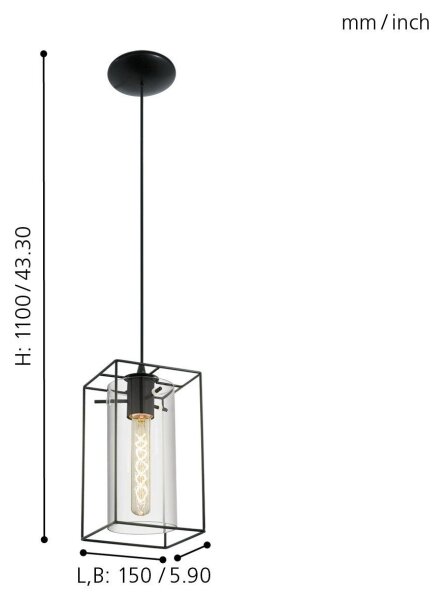 Eglo 49495 - Lampadario LONCINO 1xE27/60W/230V