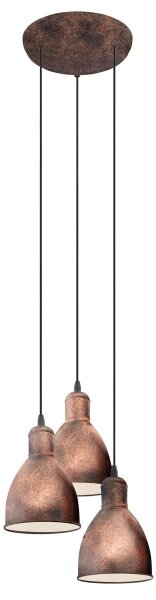 Eglo 49493 - Lampadario PRIDDY 1 3xE27/60W/230V