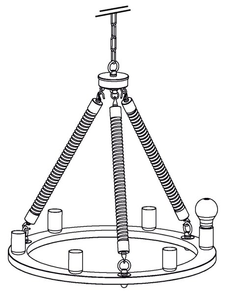 Eglo 49694 - Lampadario a catena FINDLAY 6xE27/60W