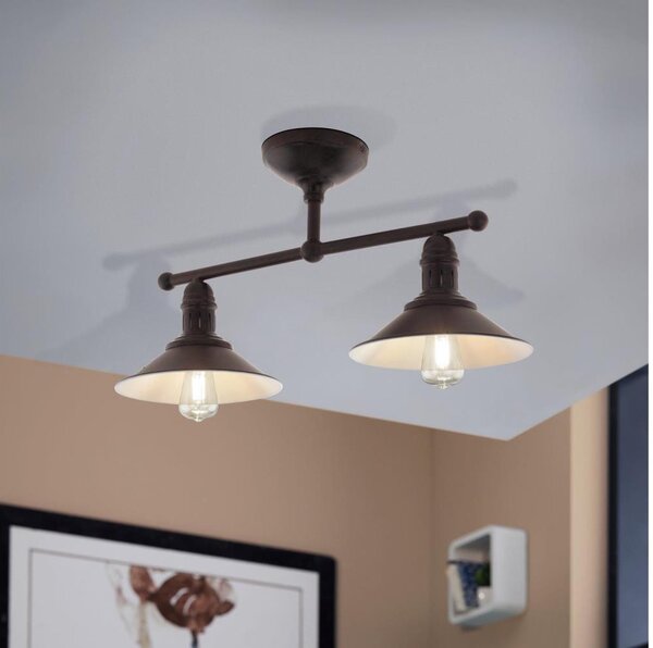 Eglo 49824 - Lampada a sospensione su asta STOCKBURY 2xE27/60W