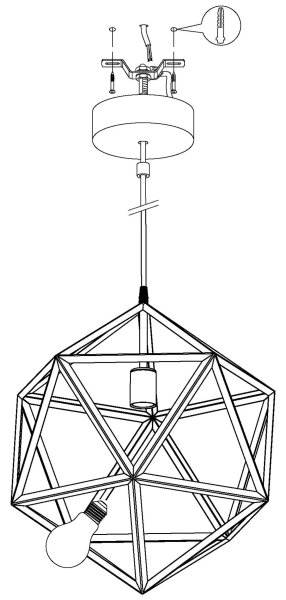 Eglo 49761 - Lampada a sospensione EMBLETON 1xE27/60W/230V