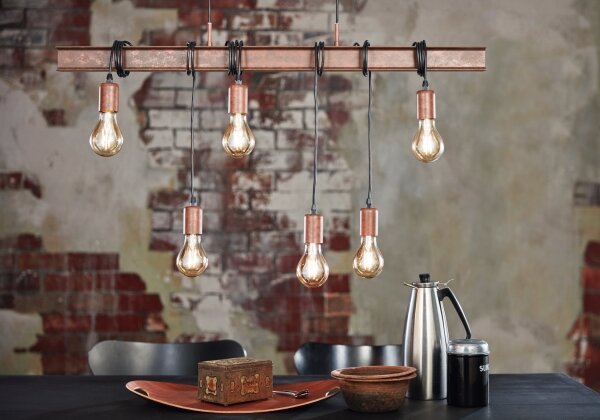 Eglo 49859 - Lampadario a sospensione con filo TOWNSHEND 4 6xE27/60W/230V