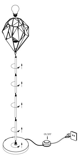 Eglo 49994 - Lampada da terra CARLTON 1 1xE27/60W/230V