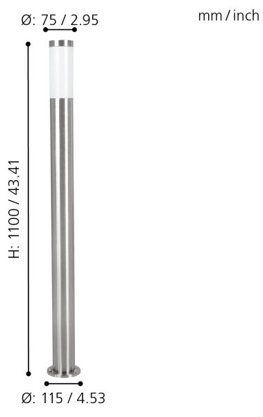 EGLO 81752 - Lampada da esterno HELSINKI 1xE27/15W/230V IP65