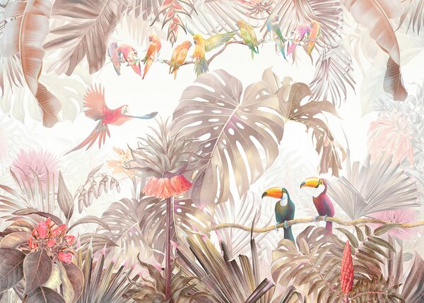 Carta da parati Uccelli e pappagalli luminosi nei tropici, Carta da parati Animali, Carta da parati Uccelli, u74490 : Uwalls.it
