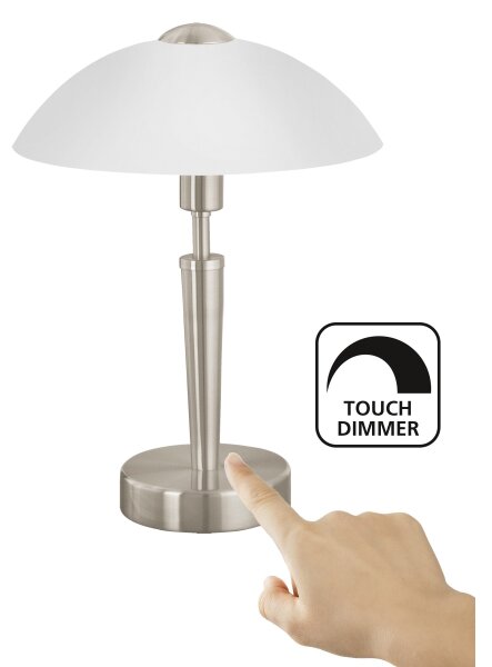 EGLO 85104 - Lampada da tavolo SOLO 1 1xE14/40W/230V nichel opaco/satinato
