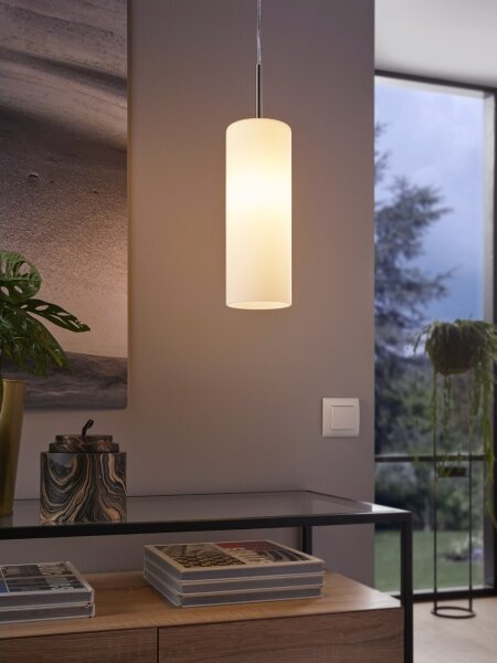 EGLO 85977 - Lampadario a sospensione con filo TROY 3 1xE27/60W bianco