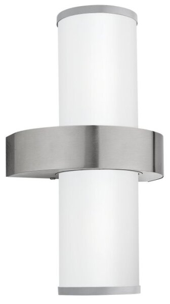 EGLO 86541 - Applique da esterno BEVERLY 2xE27/60W argento / bianco