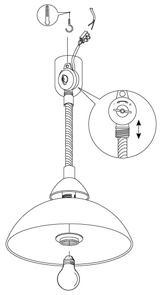EGLO 87008 - Lampadario regolabile LORD 2 1xE27/60W