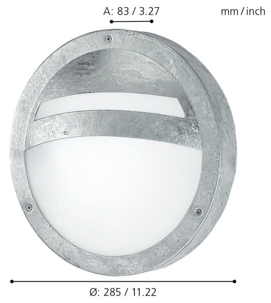 Eglo 88119 - Applique da esterno SEVILLA 1xE27/15W/230V IP44