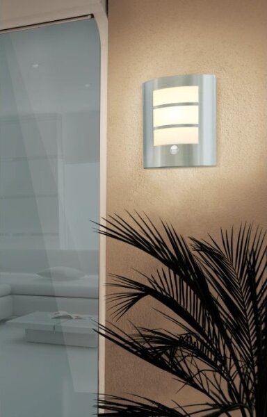 EGLO 88142 - Applique da esterno con sensore CITY 1xE27/15W