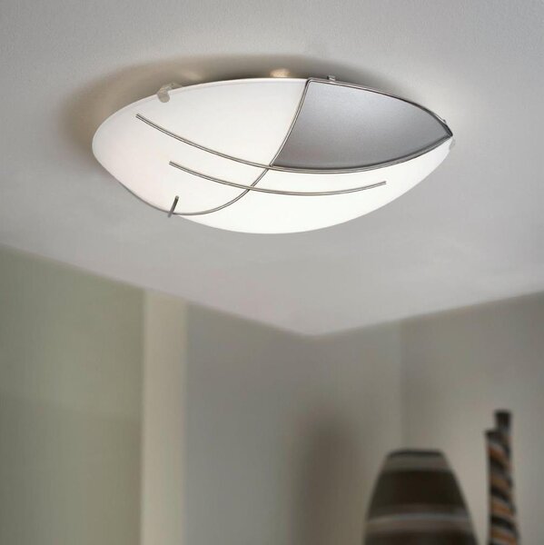 EGLO 89758 - Applique/Plafoniera RAYA 1 x E27/60W argento / bianco