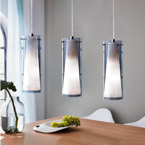EGLO 90305 - Lampadario sospeso PINTO NERO 3xE27/60W vetro fumé