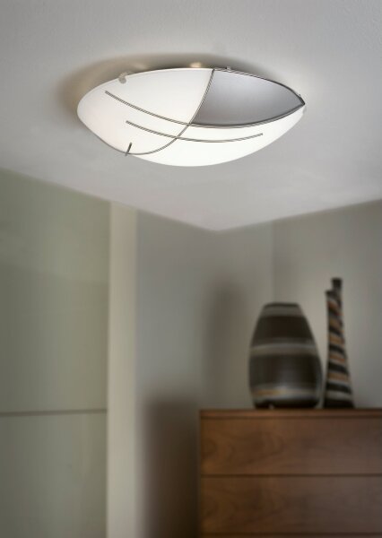 EGLO 89758 - Applique/Plafoniera RAYA 1 x E27/60W argento / bianco