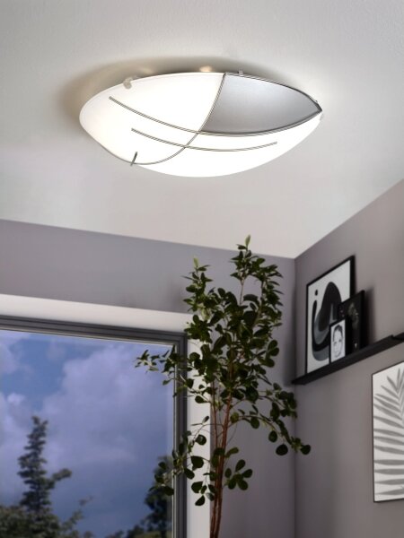 EGLO 89758 - Applique/Plafoniera RAYA 1 x E27/60W argento / bianco