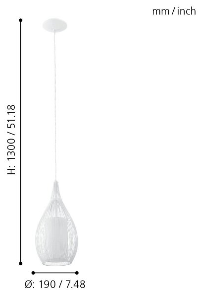 Eglo 92251 - Lampadario RAZONI 1xE27/60W/230V