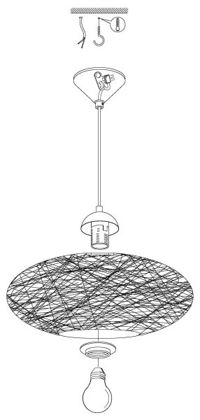 Eglo 93373 - Lampada a sospensione CAMPILO 1xE27/60W/230V