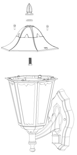 Eglo 93447 - Applique da esterno con sensore NAVEDO 1xE27/60W/230V