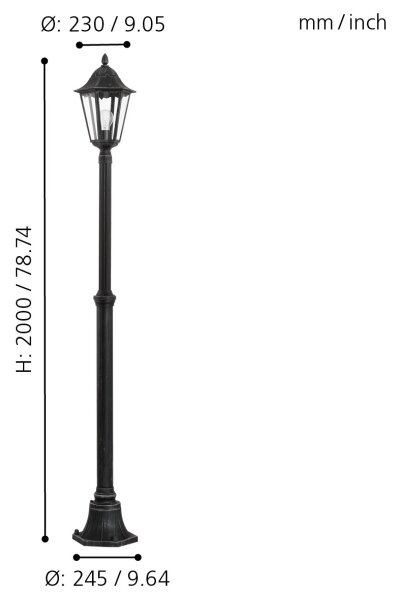 EGLO 93464 - Lampada da esterno NAVEDO 1xE27/60W IP44