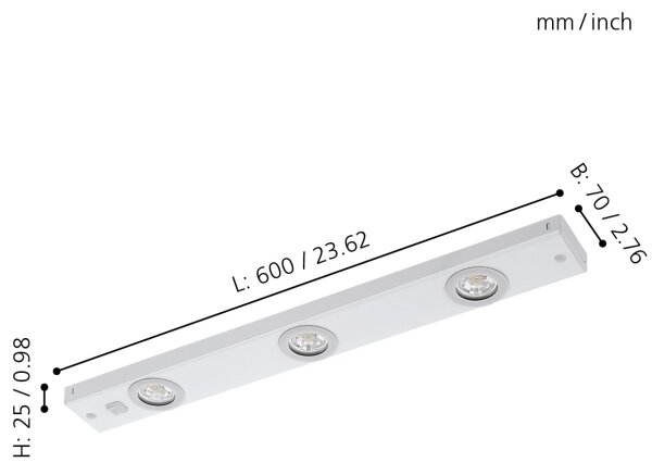 Eglo 93706 - Faretto LED KOB 3xLED/2,3W/230V