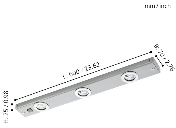 Eglo 93707 - Faretto LED KOB 3xLED/2,3W/230V