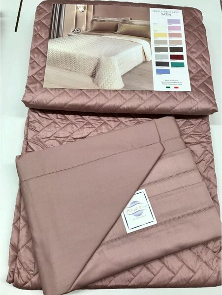 Completo Lenzuola Matrimoniale Botticelli Home Satin in Raso di Cotone
