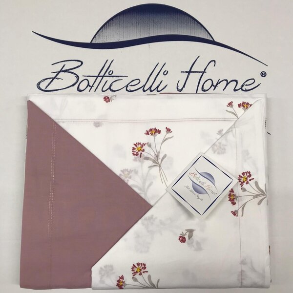 Completo Lenzuola Matrimoniale 4 Federe Botticelli Home Puro Cotone Violetta