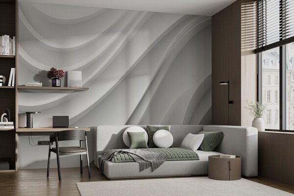 Carta da parati Onde bianche in 3d, Carta da parati 3D, u94078 : Uwalls.it
