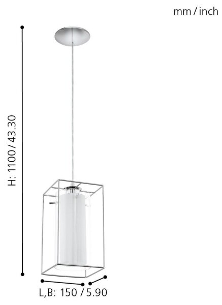 Eglo 94377 - Lampadario LONCINO 1 1xE27/60W/230V