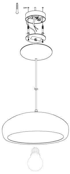 Eglo 94606 - Lampadario MOGANO 1xE27/60W/230V