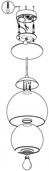 Eglo 94592 - Lampadario ROCAMAR 1xE27/60W/230V