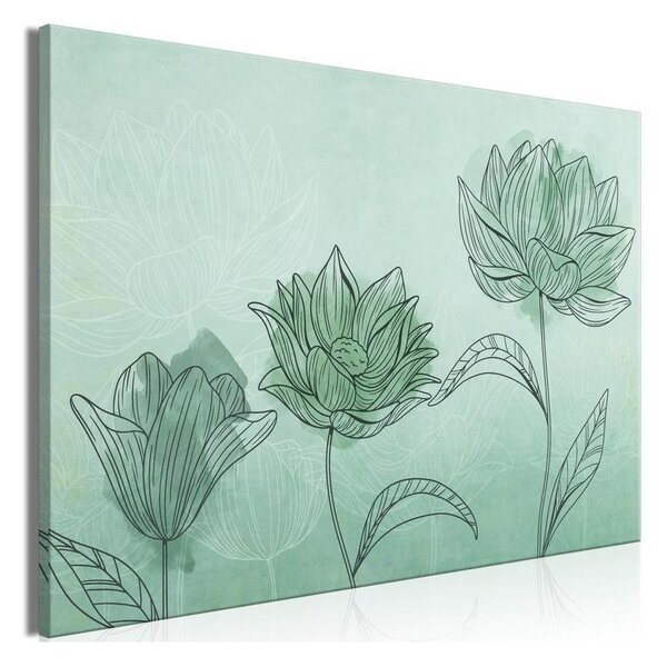 Quadro Three Flowers (1 Part) Wide