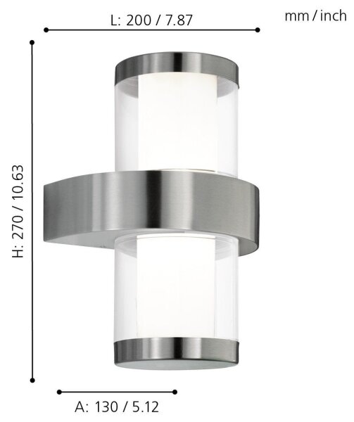 Eglo 94799 - Applique da esterno BEVERLY 1 2xLED/3,7W/230V IP44