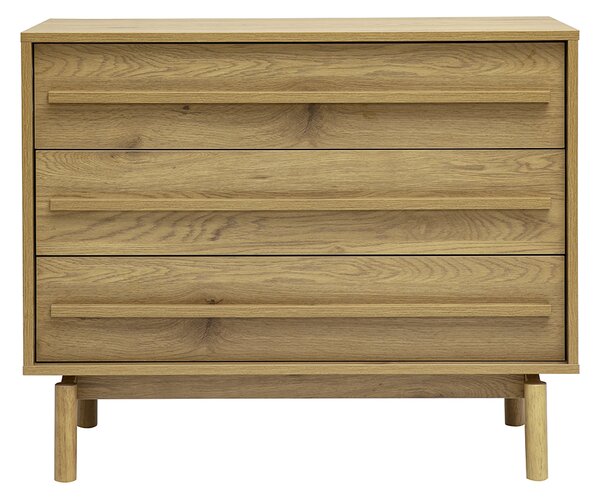 Cassettiera finitura legno rovere 3 cassetti L90 cm YSEULT
