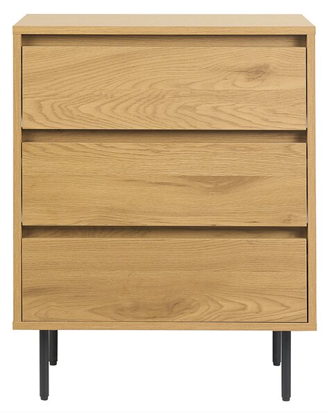 Mobile da bagno finitura legno chiaro rovere e metallo nero L60 cm ARAGON