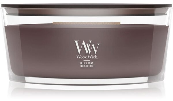 Woodwick Iris Woods candela profumata con stoppino in legno 453.6 g