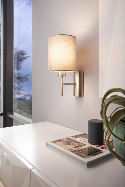Eglo 94925 - Applique PASTERI 1xE27/60W/230V taupe