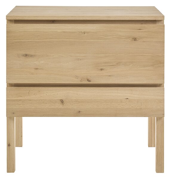 Mobiletto da bagno in legno di rovere massiccio L80 cm JOSHUA