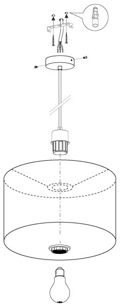Eglo 95044 - Lampadario PASTERI 1xE27/60W/230V