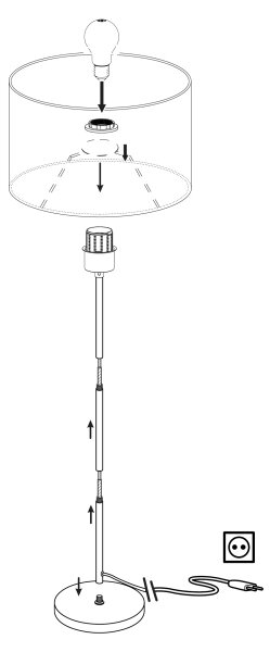 Eglo 95173 - Lampada da terra MASERLO 1xE27/60W/230V