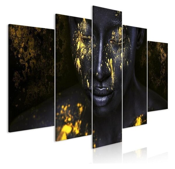 Quadro Bathed in Gold (5 Parts) Wide